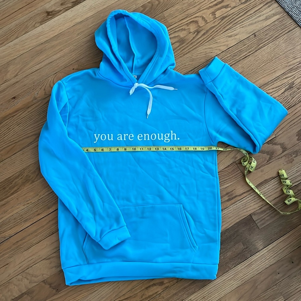 Blue Hoodie You Are Enough. Mens size M